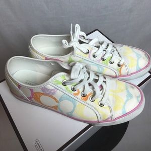 Multicolor coach sneakers size 10